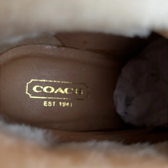 NWOT Coach Women’s 7.5 Calfskin Shearling Fur‎ Lined Leather Malia Bootie - Picture 6 of 7